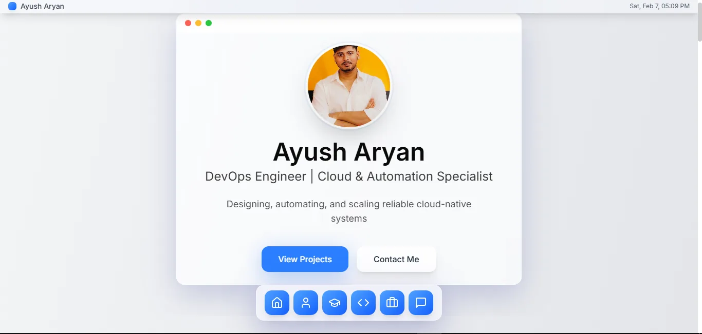 macOS Theme Portfolio Website