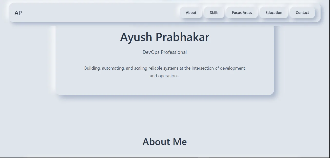 Neumorphism Theme Portfolio Website
